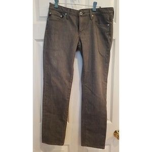 AG Adriano Goldschmied  Women's Size 30w 29.5"L Gray Denim Straight Leg Jea…